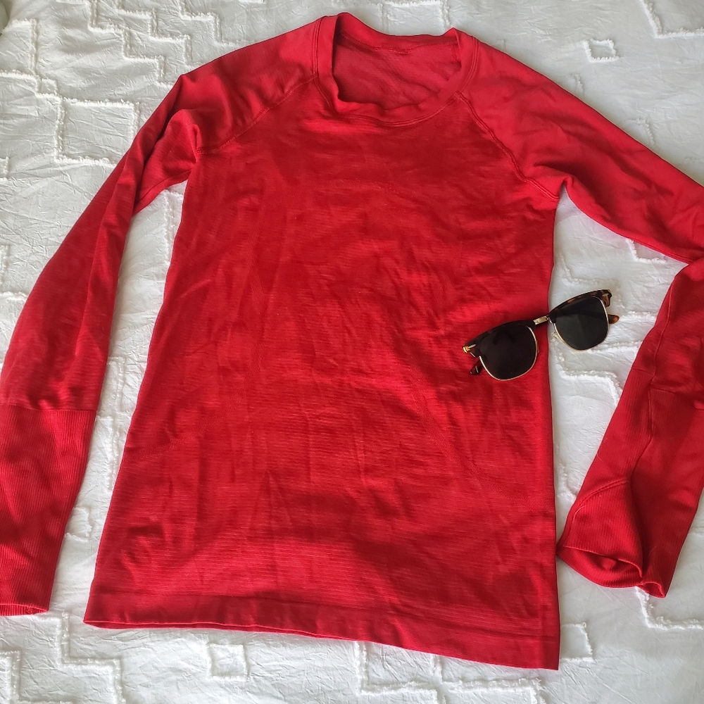 LULULEMON Red Swiftly Tech Long Sleeve 2.0